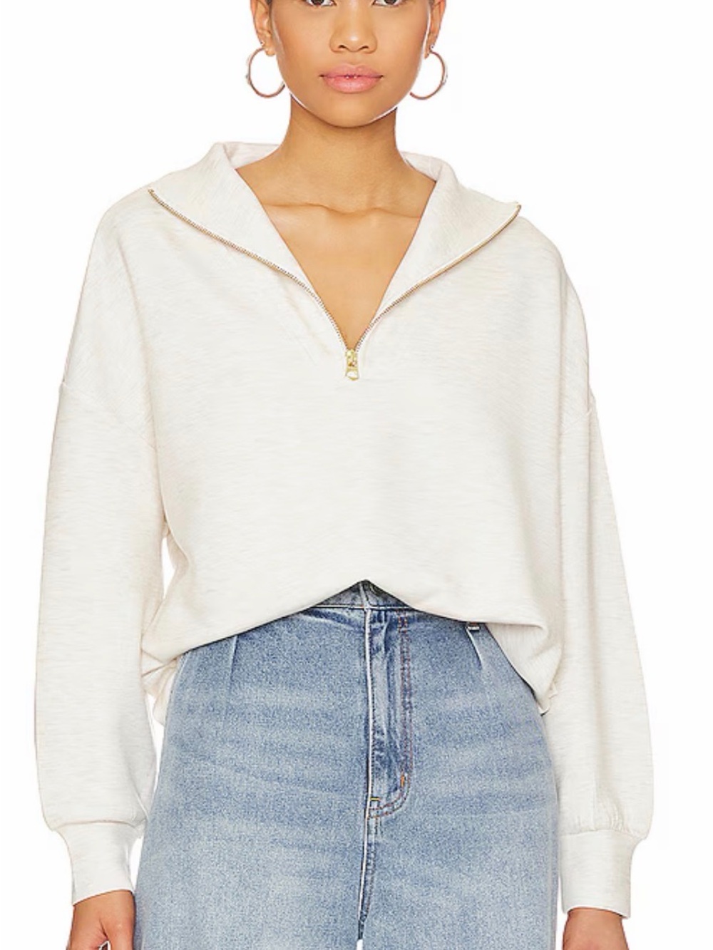 NWT Varley Hawley Half Zip White M